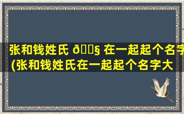 张和钱姓氏 🐧 在一起起个名字(张和钱姓氏在一起起个名字大 🦢 全)